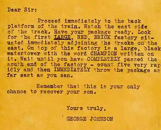 Leopold and Loeb's ransom note