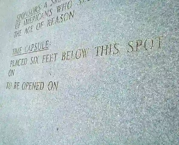The indication of a time capsule on Georgia Guidestones